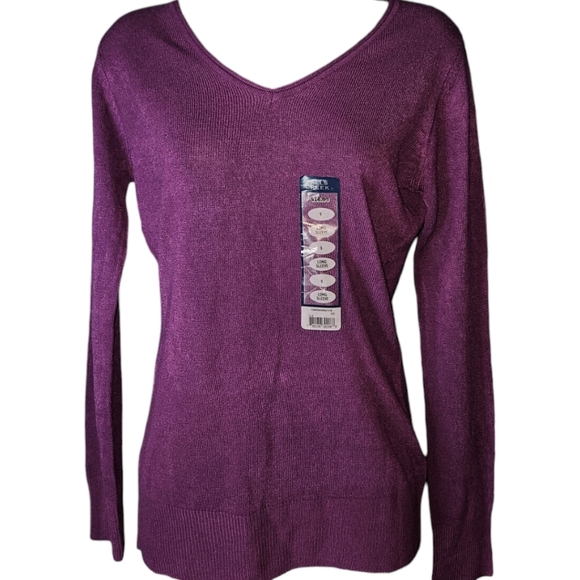 NWT Falls Creek Cashmere-Like V-Neck Long Sleeve Sweater - Picture 1 of 3